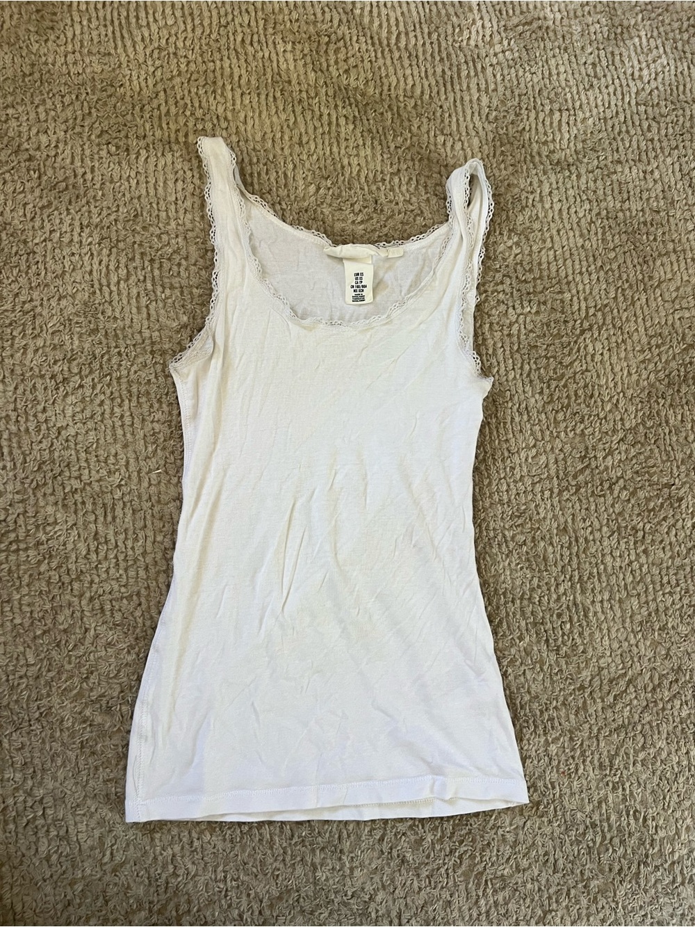 White Lace-Trim Tank Top - Brand: